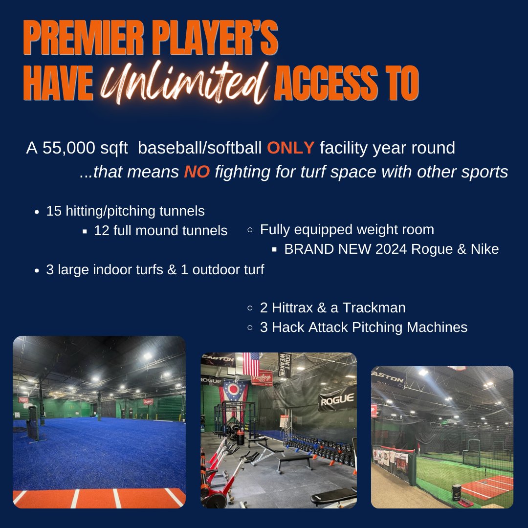 premierath's tweet image. ⚾️ Join Premier: 8 spots open! ⚾️

🔥 55,000 sq ft turf, cages, tunnels, weight room
🏋️‍♂️ Cutting-edge gear: Hittrax &amp;amp; Trackman
🥇 Expert coaches, sport-specific 

#PremierScouting #BaseballRecruit #Baseball

@dwiz21 @PremierOHColl @Dwilliamsbaseba @wiz_kyle21