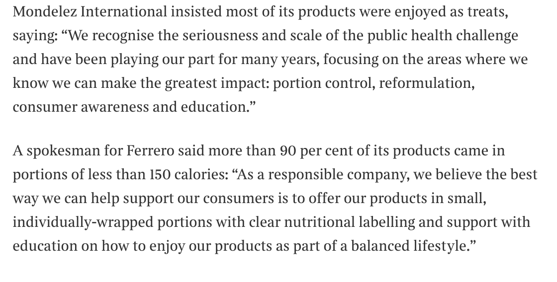 Food businesses think we need to be educated to eat less of their products 💡
#FuelUsDontFoolUs