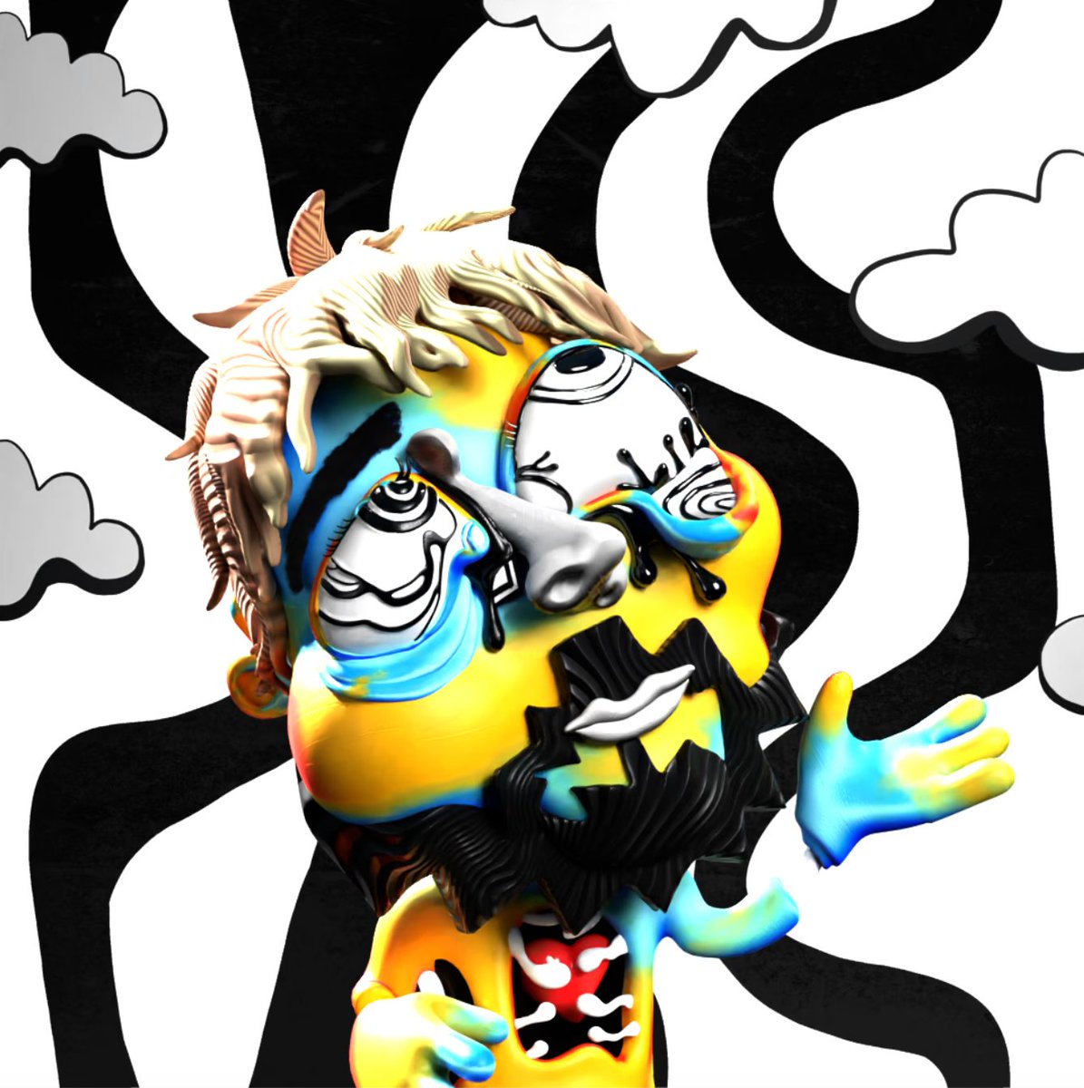 Fewo #16428 - a Humanoid Fewo with a rare “Am i enough” Right Eye trait seen in only 50 Fewos 👁️