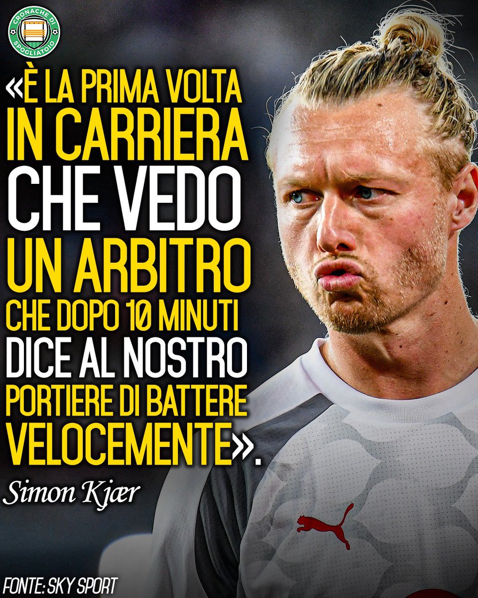 CronacheTweet's tweet photo. Dopo l'analisi della prestazione del #Milan, #Kjaer non ha risparmiato le critiche verso il direttore di gara. 

#rennesmilan https://t.co/RXbhowpt7F