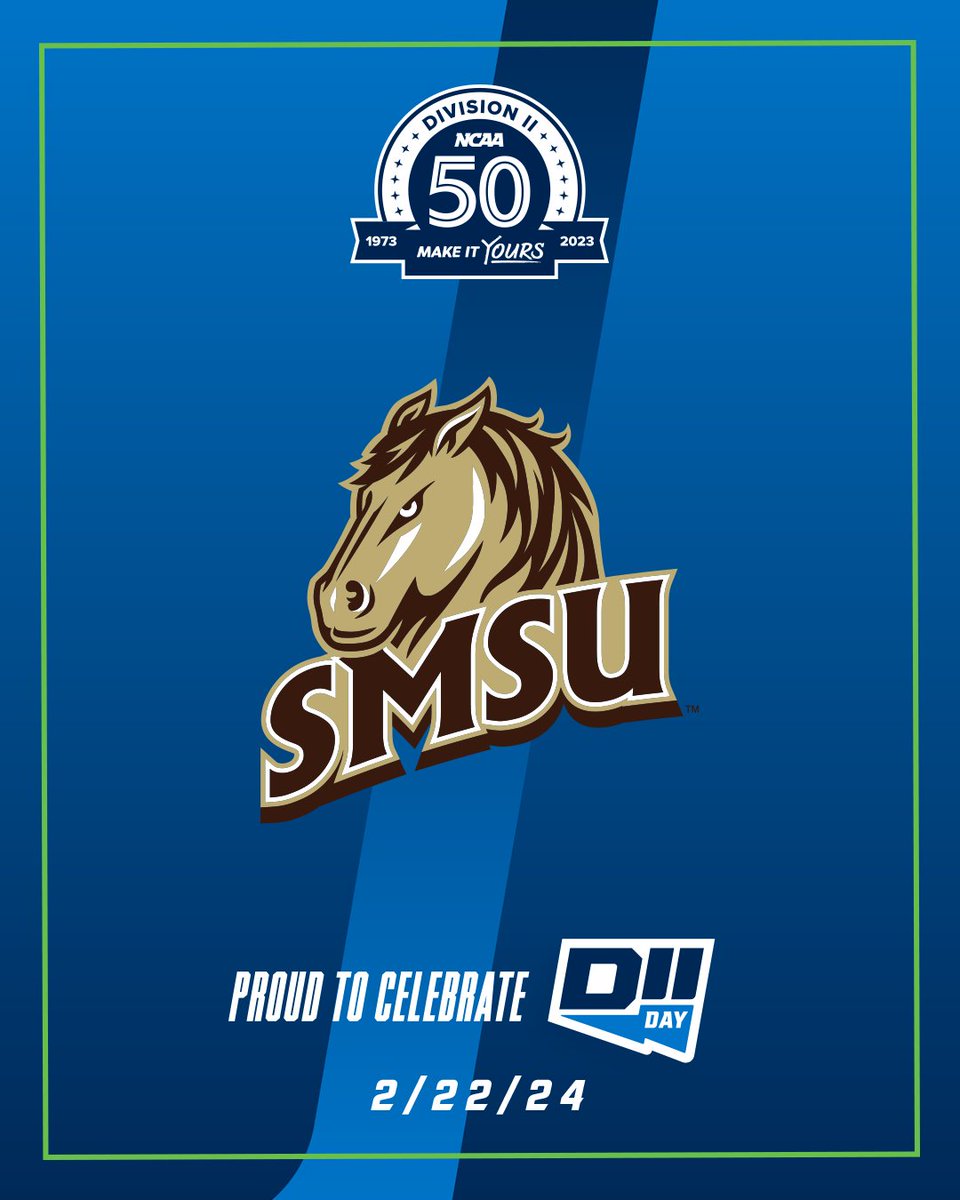 Our Division. Our Team. Our Day.
#D2Day | #MakeItYours

Today serves as an opportunity for everyone associated with Division II to celebrate the impact of athletics and of our student-athletes on our campus and in our community

#LetsRide