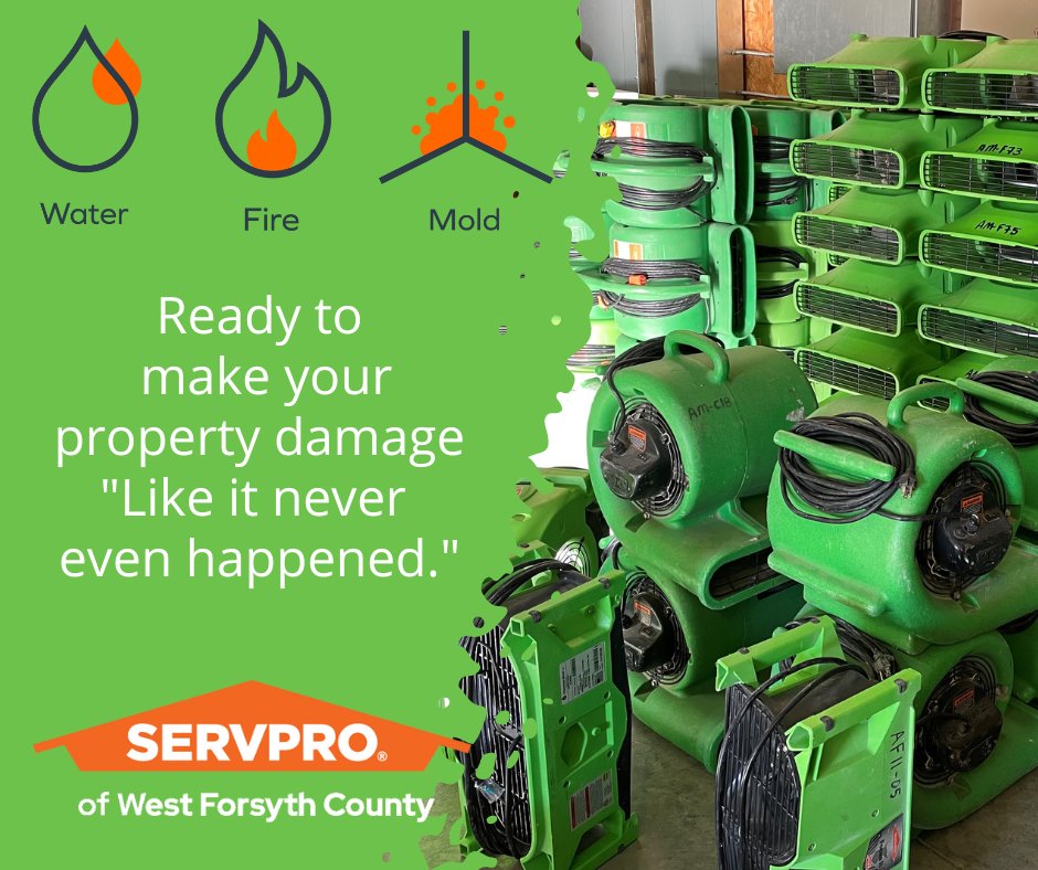 Trust the experts when you experience water damage in your home or business. To learn more or to schedule your free assessment give us a call today 336-946-1131. #heretohelp #SERVPRO #waterdamamgerepair