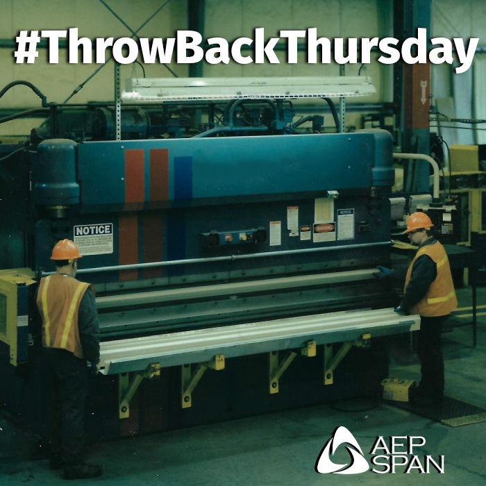 AEP_Span's tweet photo. Happy #ThrowBackThursday! Here's a #ThrowBack to the 1990s during a typical day of manufacturing trims &amp; flashings on a folder. If you would like to join our team, view our available openings at https://t.co/PF7etAb5PM
#TBT #Career #MetalRoofing #MetalSiding #Manufacturing #Team https://t.co/McbpHinf9N