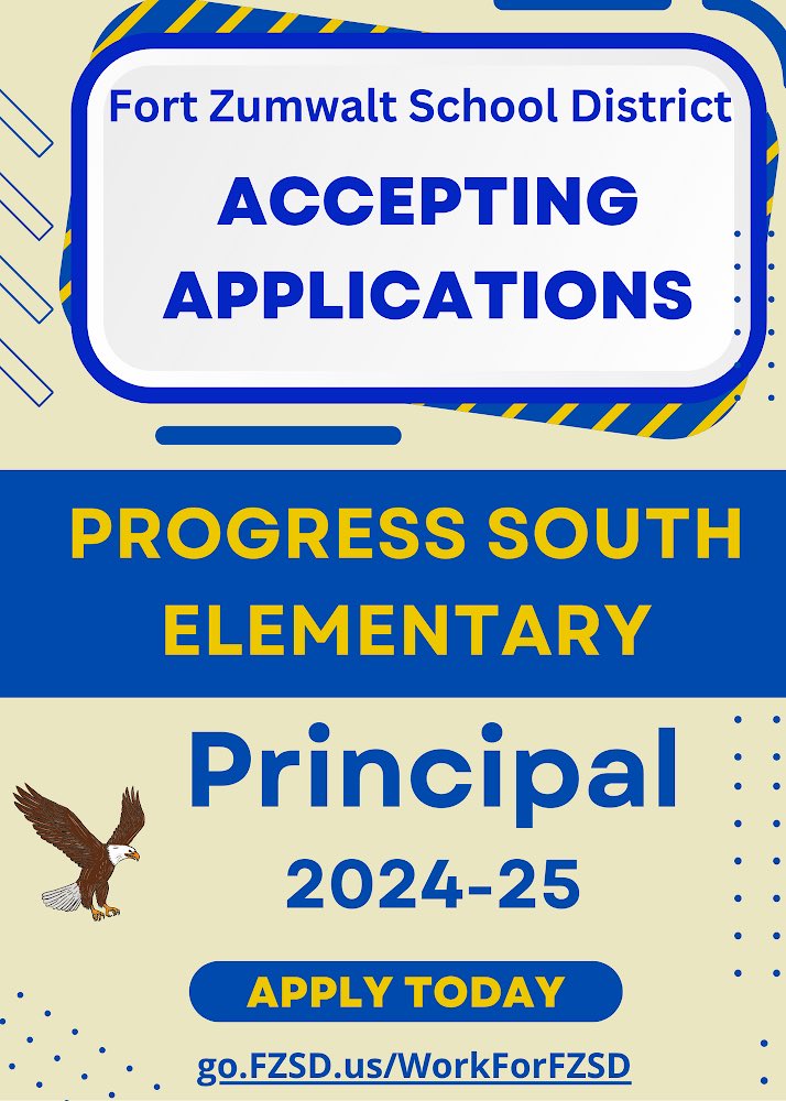 FZSDSUPT's tweet image. Ready to lead in FZ? We are looking for our next principal of Progress South Elementary School for 2024-25. Come join our dynamic team! Questions? Email hstpierre@fz.k12.mo.us  
#FZequiptoexcel #WORK4FZSD