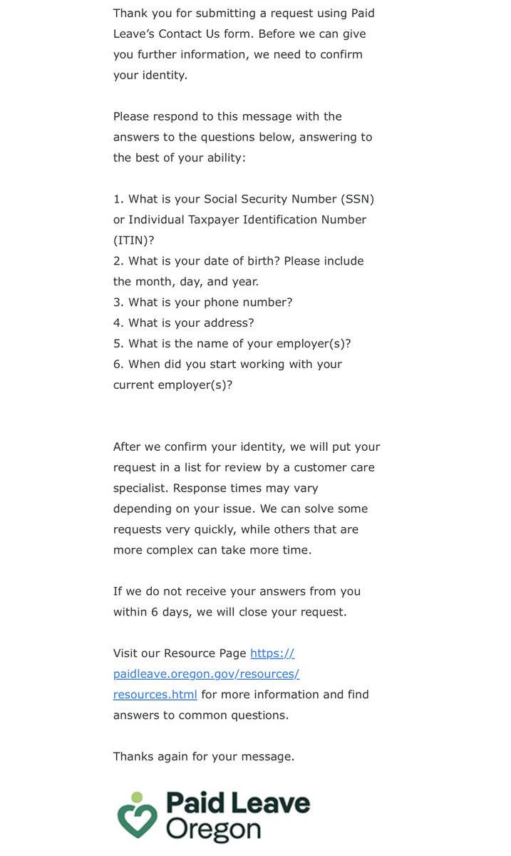 crinnaj's tweet photo. @paidleaveoregon why are you not answering 4 wk old secure message in Frances online yet mandating users fully identify themselves in an email that is not secure. Providing this information via unsecured email is dangerous. 
What’s the point of Frances message function? @KGWNews https://t.co/ExCyE4kUhQ