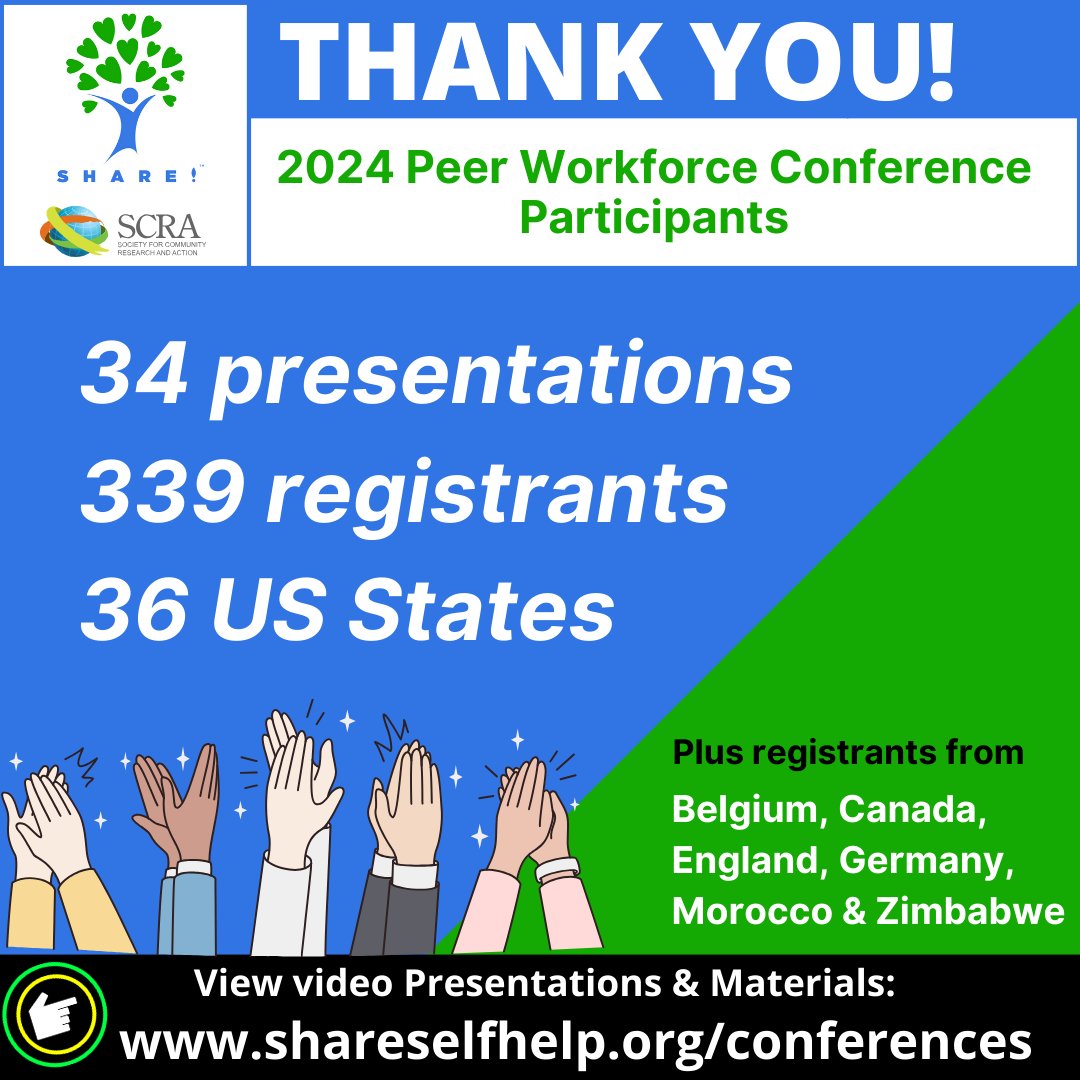 shareselfhelp's tweet photo. Thank you to all the presenters and registrants who made the Peer Workforce Conference on Jan 31, 2024 a success!
View recorded presentations:
➡️ https://t.co/i7CM8PhDS5
#PeerWorkforce #peerworkforceconference #peerworkers #peerleadership #peerworker #peersupporters #peers https://t.co/6fjshAx00x
