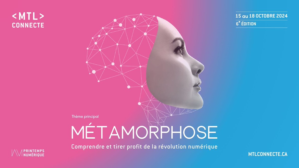 🚀 Participez à #MTLconnecte 2024! 🌐 Déposez votre candidature dès maintenant ➡️ bit.ly/MTL24intervena…

La Semaine numérique de Montréal revient du 15 au 18 octobre à l' <a href="/EcoleNAD/">NAD</a> dans sa 6e édition.