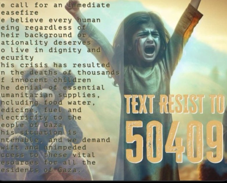 bam_buttercup's tweet photo. Please my friends, re-tweet and text Resist 50409, it's time to take action for the innocent children and the Civilians of Gaza. H E L P!
Thanks. βοΈπππ
#ResistanceUnitedOnPalestine
#Resist50409 #Palestine
#GazaCeasefire #GazaGenocide https://t.co/AZRsTCqefw