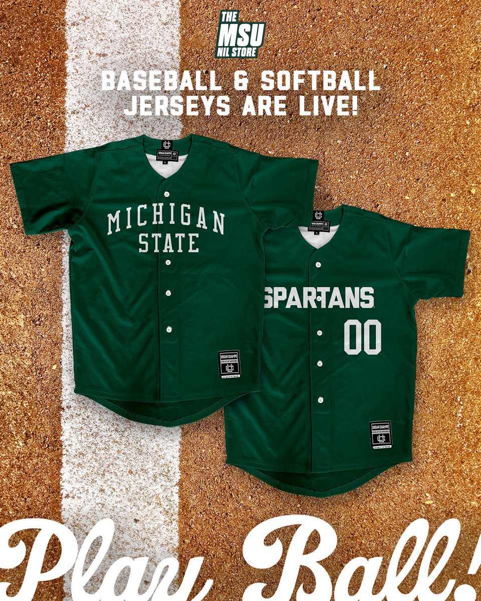 ‼️NOW LIVE‼️ The season is underway and there’s no better time than now to get your hands on this! Show your support to your #Spartans this season with a #MSUNILStore @MSUBaseball or @MSU_Softball jersey💚 Baseball: msu.nil.store/products/michi… Softball: msu.nil.store/products/michi…