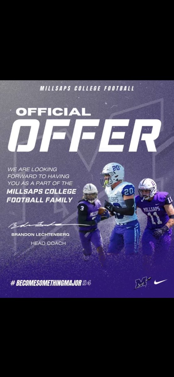 Thankful to receive an offer from <a href="/MajorsFootball/">Millsaps Football</a> after a great call with <a href="/CoachDNew_/">Donavan Newman III</a> !