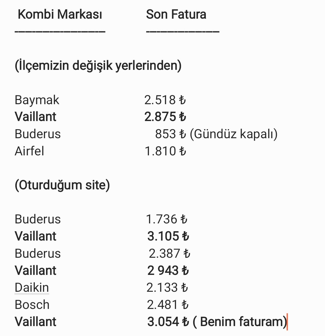 Tapur5106's tweet photo. Sayın çok kıymetli @VaillantTR Aşağıdaki çizelge en son faturalara göre yapıldı. Sizce de bir anormallik yok mu?  
#KAAN #OyumuzKademeliEmekliğe #EmekliGönderecek #faiz
@GalatasaraySK @Fenerbahce @Besiktas @POTUS @VaillantTR @DaikinTurkiye @AirfelTurkiye @baymak @BoschTurkey ++ https://t.co/CMcXA3m4Bw