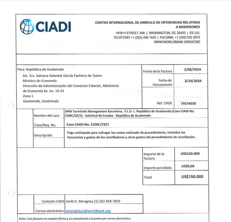 luisangelsas's tweet photo. ¿Se acuerdan del soborno de US$30 millones que Otto Pérez Pidió para dejar operar a TCQ? Pues la empresa que compró  TCQ se fue al Centro Internacional de Arreglo de Diferencias Relativas a Inversiones (CIADI) y del dinero de los guatemaltecos se pagó Q1.1 millones como ¡primer pago! al CIADI "solo" por conciliar a las partes. ¿Qué se podría hacer con ese dinero? Respondan