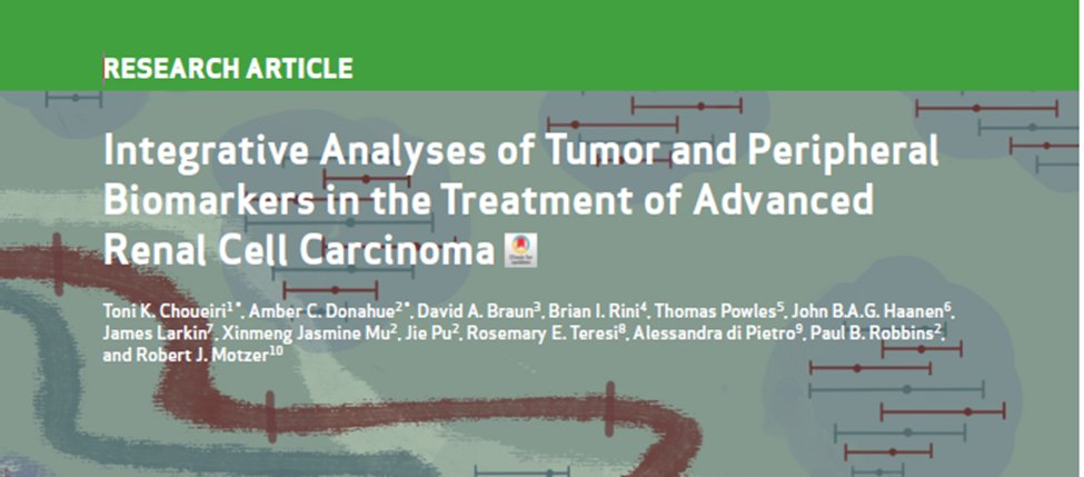 JUST IN: New insights from the JAVELIN Renal 101 trial in #RCC in @CD_AACR. We delve into integrative biomarkers of PDL1 inhibitor avelumab + TKI axitinib (A+Ax) vs. TKI sunitinib (Sun). A thread 🧵 aacrjournals.org/cancerdiscover… @AACR @OncoAlert