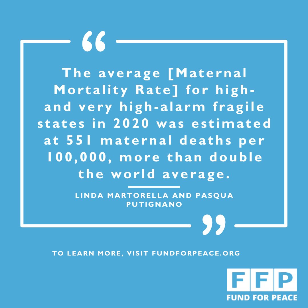 In a new article for Salute Internazionale, Linda Martorella and Pasqua Putignano reference the #FragileStatesIndex in discussing how fragile states, humanitarian, conflict, and post-conflict contexts represent obstacles for reducing maternal mortality: saluteinternazionale.info/2024/02/la-mor…