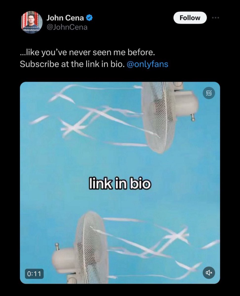 pubity's tweet image. John Cena has officially created an OnlyFans