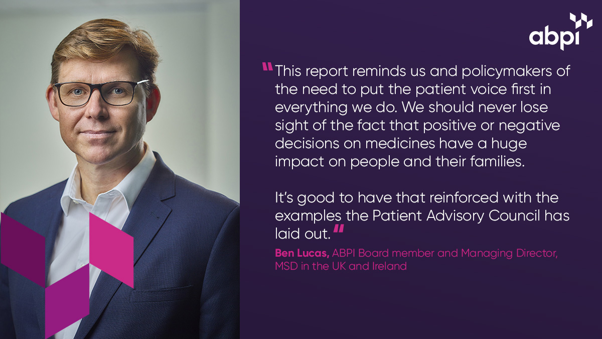 Access to new medicines can help tackle health inequalities. In making decisions on access, we must always listen to the patient voice, as today's report from the Patient Advisory Council shows. @DrTomNutt @MSDintheUK @HilaryAlzUK @swoolnough @Clare_NRAS @SickleCellUK @NMRPerrin…