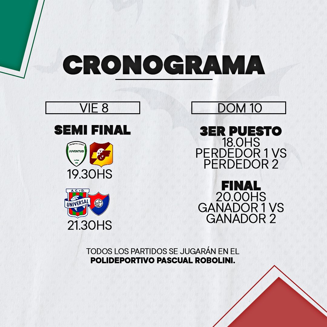 ACyDUniversal's tweet photo. Copa Universal “Salvador Fiorenza” 🏆🇧🇩

En el receso de verano, los equipos de la APdeB necesitan ponerse a punto, ¿y qué mejor que una competencia? Presentamos la Copa Universal 2024.

🤝🏻Equipos invitados: Juventud, Union Vecinal y Deportivo San Vicente. https://t.co/THR8m6XnFh