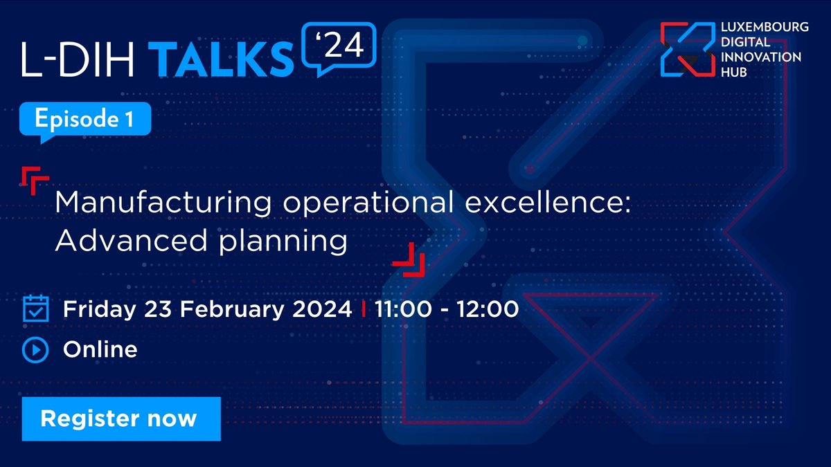 🔴 L-DIH TALKS I Episode 1 : #Manufacturing operational excellence: Advanced planning 🗓️ Tomorrow | 11:00 - 12:00 Register now 👉 fcld.ly/rmw7phr
