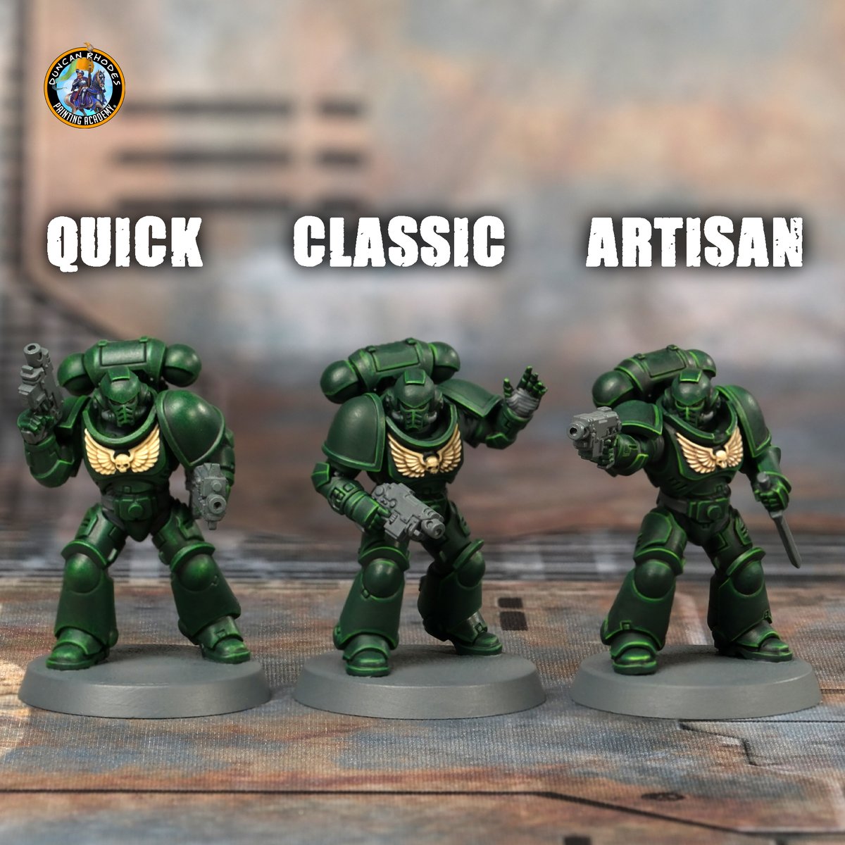 Wow, it's been a busy week here in the DRPA studio! Along with our Kickstarter launch, we managed to get some cool tutorials finished too! Check out the Dark Angels Power Armour guide live tomorrow on The Duncan Rhodes Painting Academy and YouTube! #drpa #duncanrhodes #darkangels