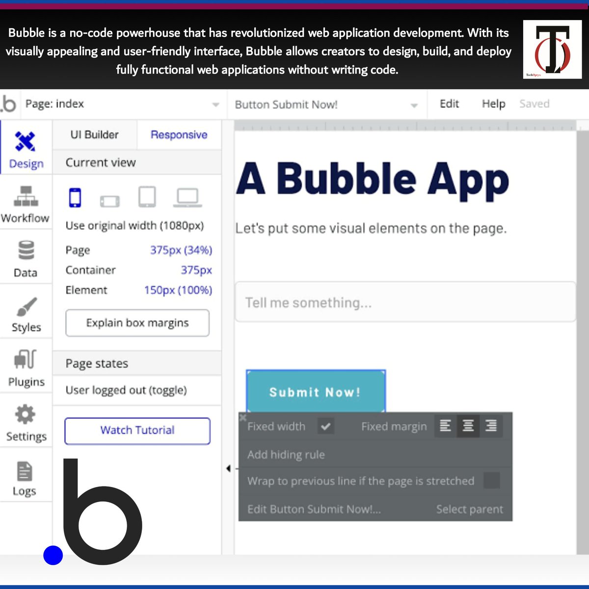 techoptyx23's tweet photo. Bubble - Revolutionizing web app development with its visually appealing interface and seamless integration capabilities. Bring your ideas to life without writing a single line of code!
#Bubble #WebDev #NoCode #techoptyx https://t.co/0vHoxiuCM3