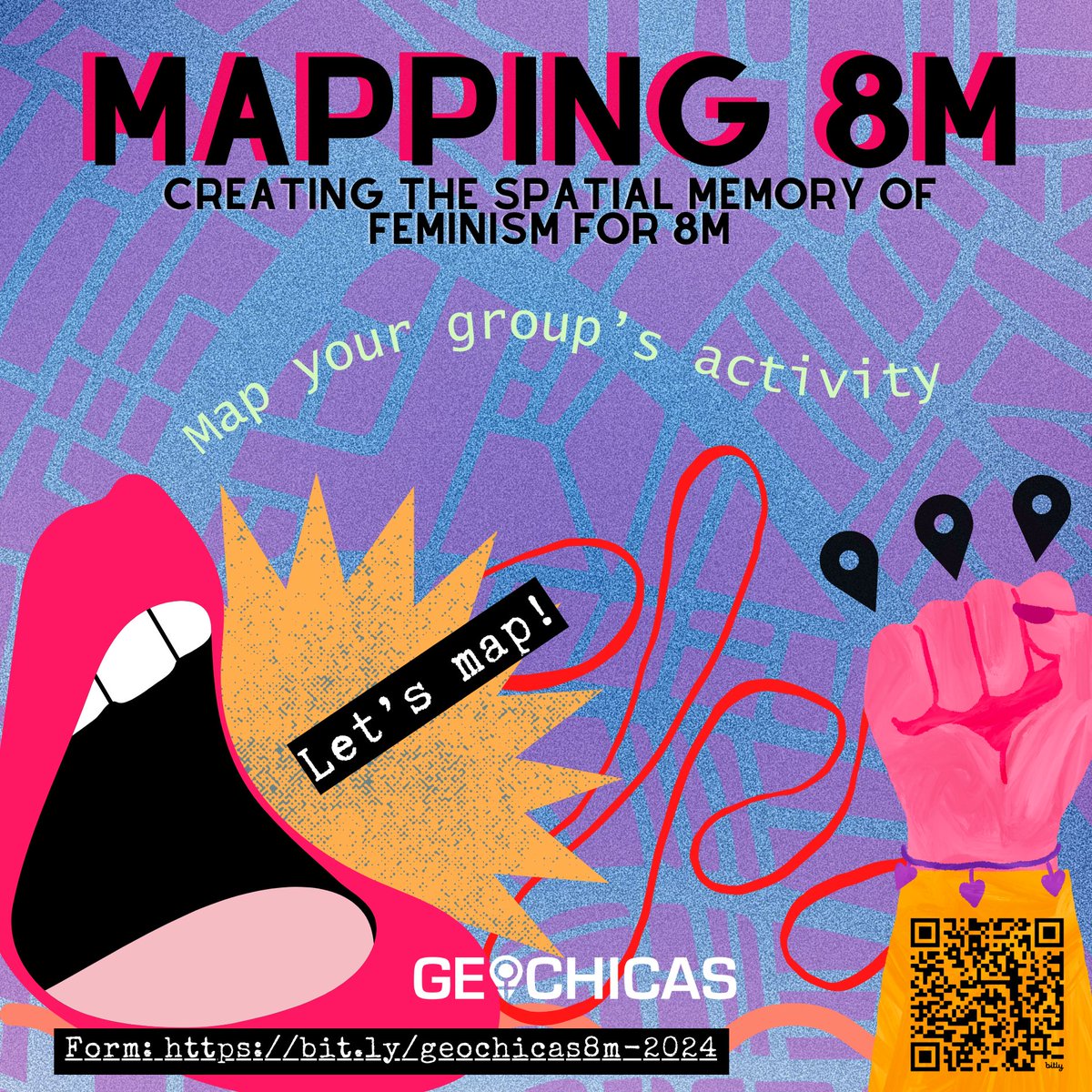 GeochicasOSM's tweet photo. MAPPING 8M: Geochicas
International Women's Day 2024
Every March 8th, thousands of people around the world unite to make visible the violence and inequalities that affect women, lesbians, gender non-conforming people, trans, intersex, bi, pansexual and non-binary people. https://t.co/IOY06OF0Yc