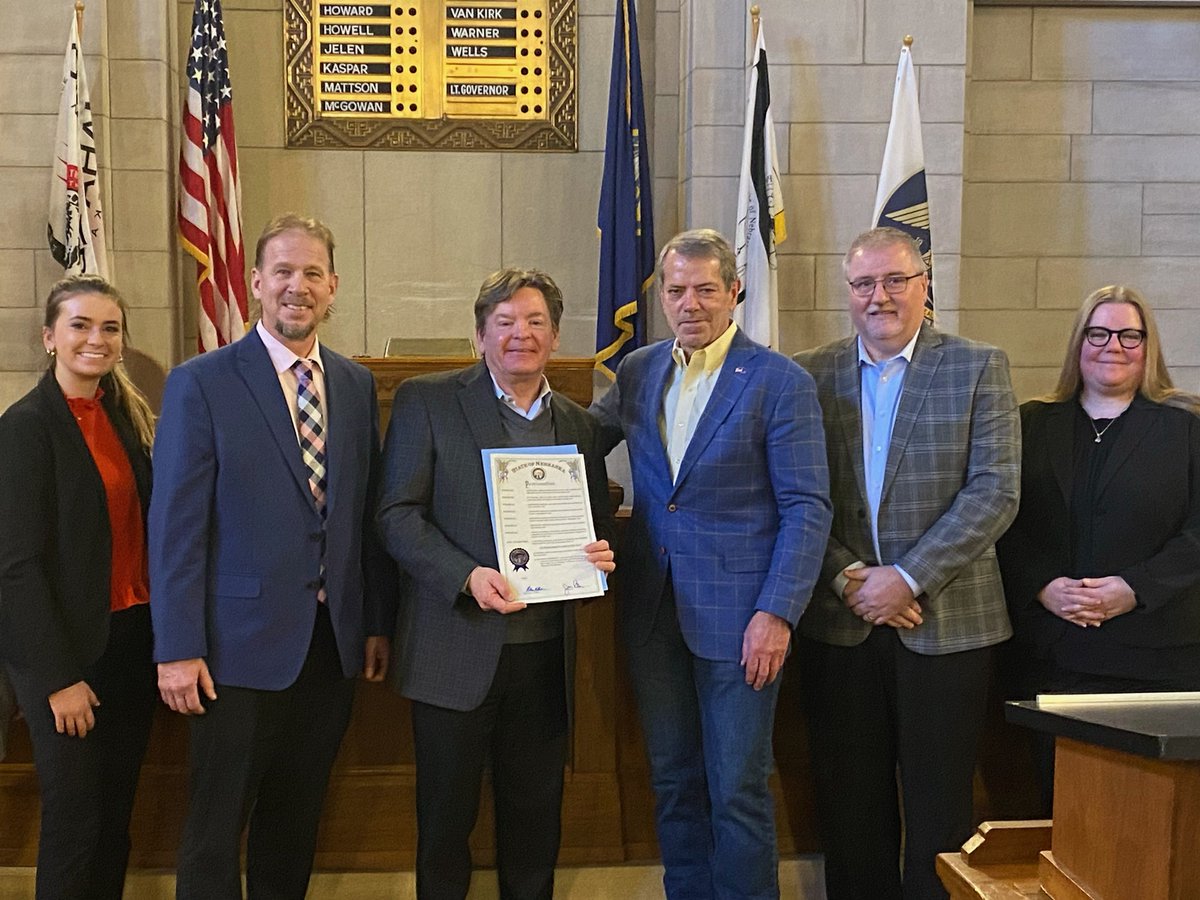 NE_Grocery's tweet photo. Grocers joined Governor Pillen at the Capitol, where he signed a proclamation declaring today February 22, 2024 “Supermarket Employee Day” in Nebraska. Supermarket employees are a vital element of our supply chain and community. https://t.co/UTk6V7dTah
