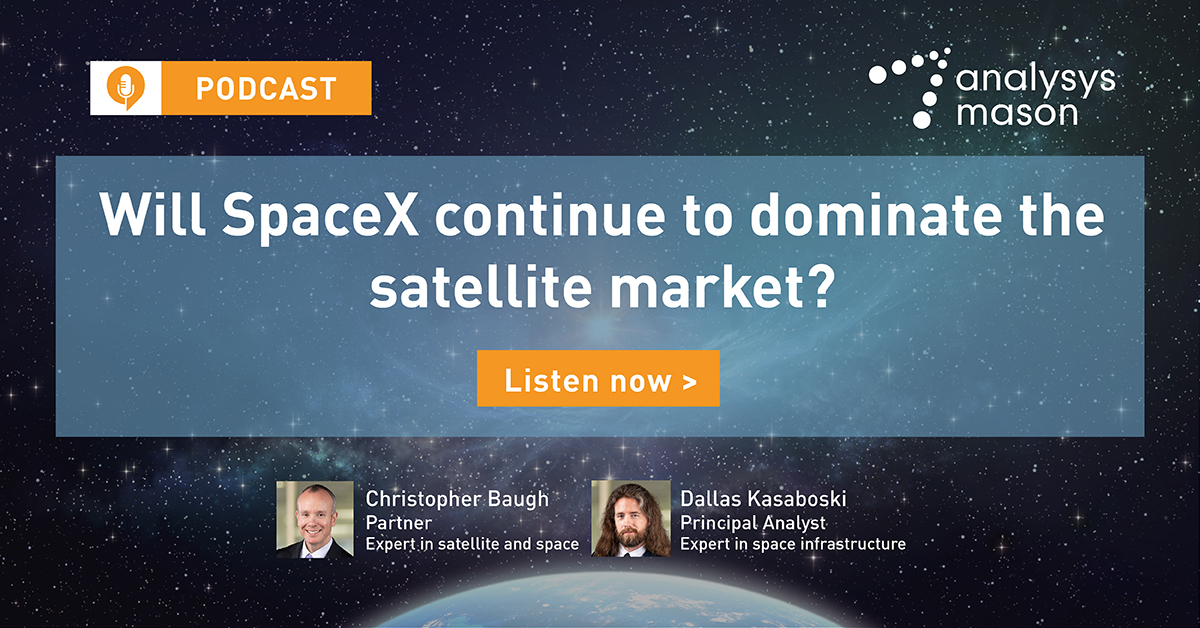 How can operators and vendors overcome the challenges involved in satellite manufacturing and launch, and SpaceX’s dominance in the market? 

Listen now: bit.ly/3ULXZuh

#Satellite #SatelliteInsights