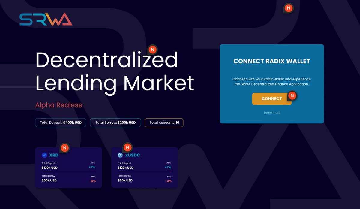SRWAio's tweet photo. Our lending market is coming to #Radix soon :)
Apart from planned audits and user testing, we're now looking for #scrypto devs willing to take a look at the code.
Drop us a line here or in TG:
https://t.co/6oN7SkBBjU https://t.co/a60jDOReUJ