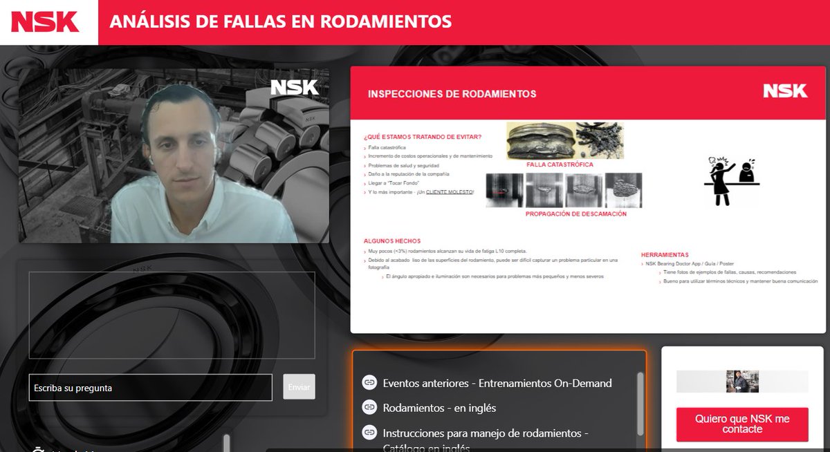 NSKRodamientos's tweet photo. ¡Acompáñanos a hablar sobre fallas en rodamientos! Ingresa ahora al entrenamiento
https://t.co/9oTiMbFNCD https://t.co/qGQOLHw34o