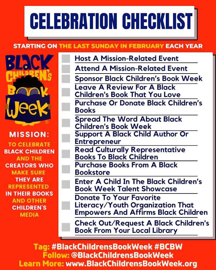 #BlackChildrensBookWeek (Feb. 25 - March 2, 2024) is a global celebration of Black children and the people who ensure Black children are represented in books and other children’s media. Kudos to founder Veronica N. Chapman for her vision and advocacy. Join the celebration!👇🏾