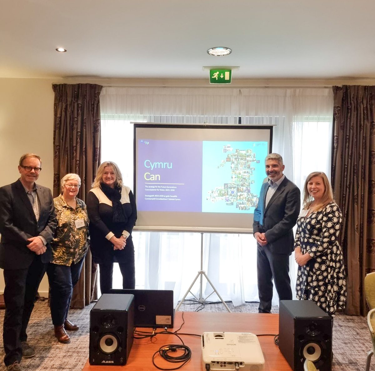 Our Chief Officer is at Public Services Boards Shared Learning Event February 2024. Pictured here with Tom Barham (@DVSC_Wales), Hazel Lloyd Lubran (CAVO), Ann Wood (@FLVCFlintshire ), Derek Walker, Future Generations Commissioner for Wales, and Dawn Roberts-McCabe (AVOW).