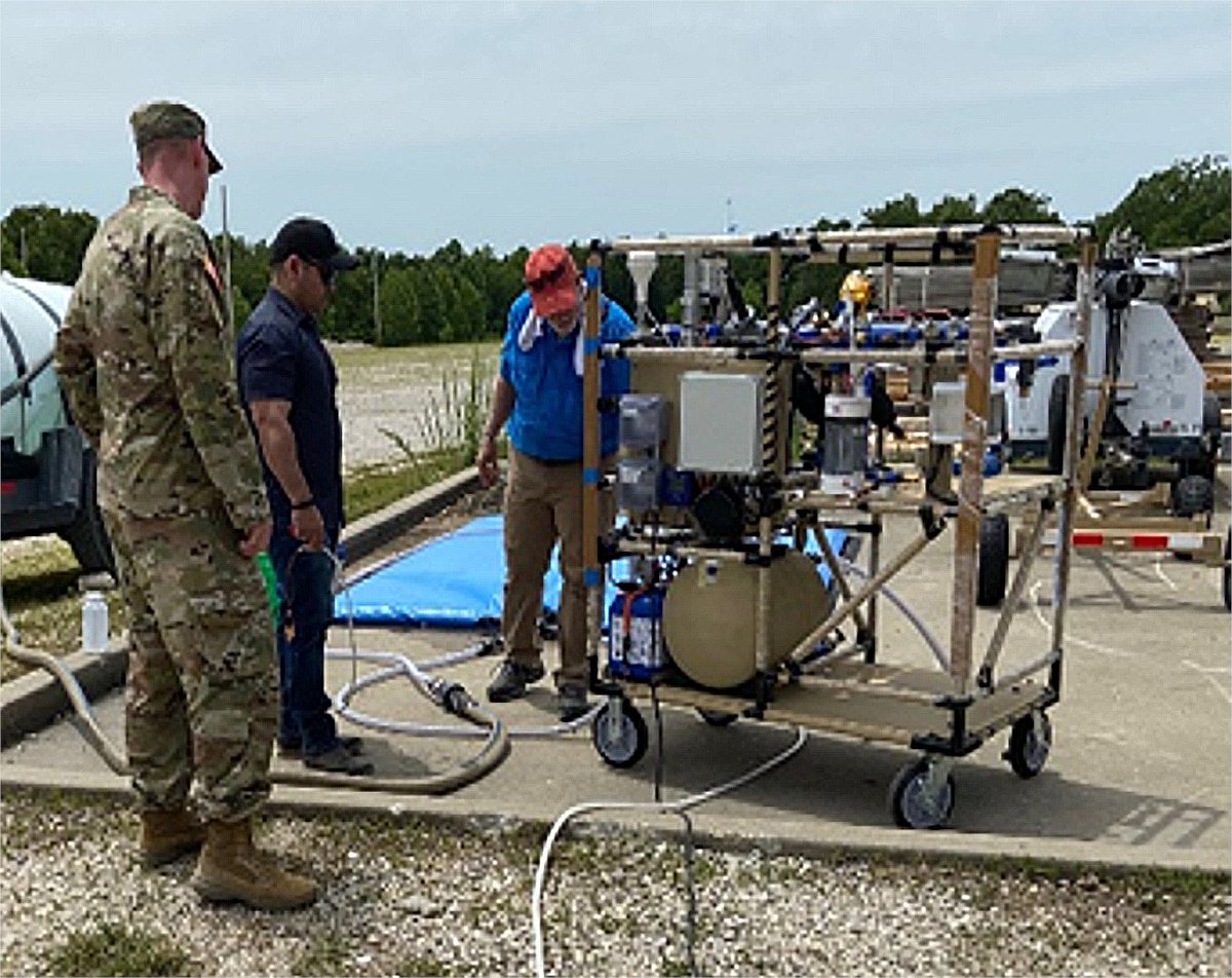 ArmyGeospatial's tweet image. The Deployable Resilient Installation water Purification and treatment System (#DRIPS) is effortless to use. With a simpler design and fewer controls than previous systems, training is easy.
