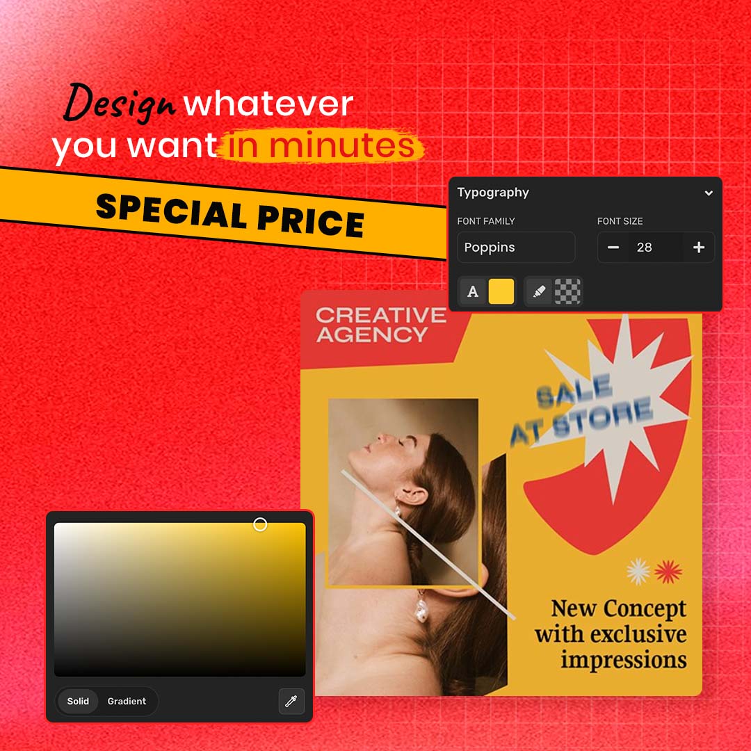 sosimplified's tweet image. Experience the freedom to unleash your creativity with just a few clicks using Simplified&apos;s AI design tools. 

👉With a special 40% discount on annual plans, there&apos;s never been a better time to explore endless possibilities in design ➡️ smpl.is/8p5dg

#SimplifiedAI