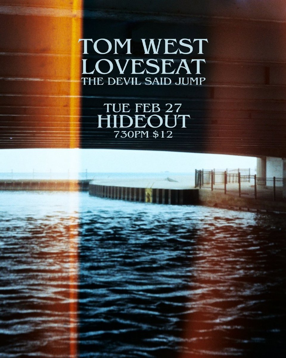 hideoutchicago's tweet photo. Monday  2/26

Get ready to get your gut wrenched with intricate, emotive, finger-picked songs on love and loss from Australian-born Chicago-based singer-songwriter Tom West. https://t.co/3yLs0cYGIc