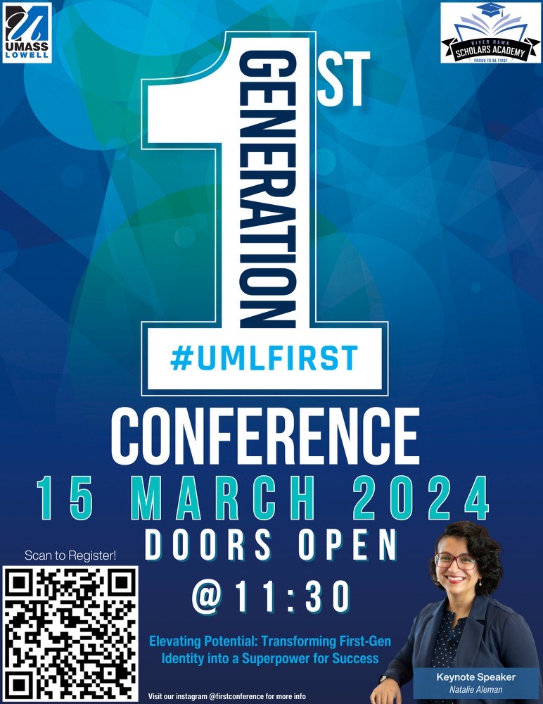 HonorsUML's tweet image. Registration for the upcoming First-Generation Student Conference is officially open. #UMLFirst
Date: March 15th, 2024
Location: University Crossing, 220 Pawtucket St, Lowell MA
Registration Link: forms.gle/tXsdQecS7FPhBz…