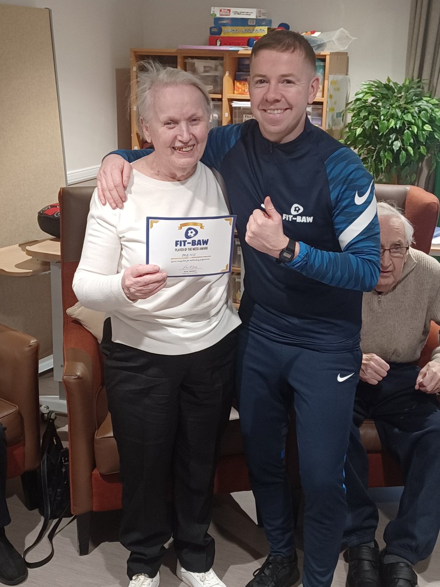 🎉 Congratulations to Meme, our Birdston Day Care shining star, for being named Player of the Week by @fit_baw!

We're delighted to have partnered with the group, which is making fitness accessible and enjoyable for all! 🤝 
#carehomesuk #carehomeactivities