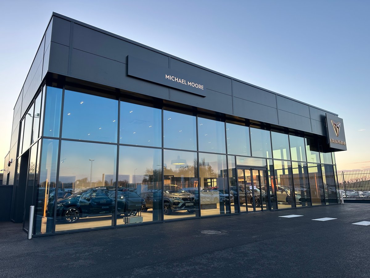The <a href="/CUPRA/">CUPRA</a> Dealership is now open in Athlone, Ireland 🚗

Williaam Cox Ltd is delighted to have recently completed the façade for Michael Moore Car Sales, delivering the external glazed curtain walling, windows, and doors.

➡️ shorturl.at/fuwL4