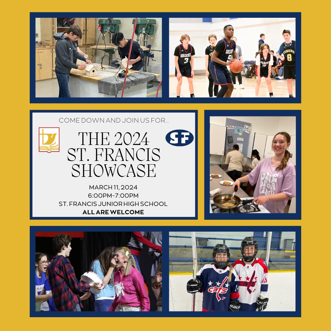 It's nearly time for the 2024 <a href="/SFleth/">SFleth</a> Showcase. Come on down to St. Francis on Mar. 11, 2024 from 6-pm and learn about all the exciting programs, clubs and courses they have to offer including Theatre, Sports, E-Sports and many more!

#Showcase #IBelieveInCatholicEd #hs4