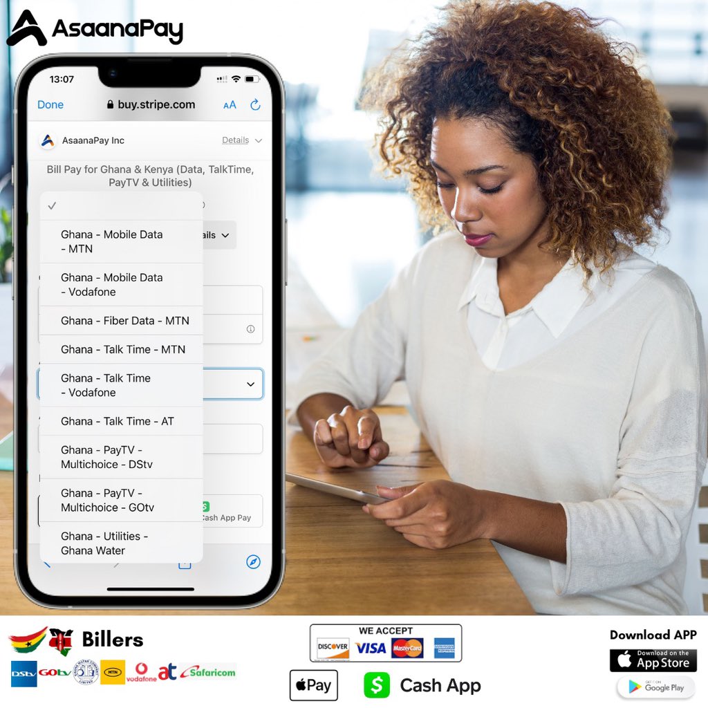 asaanapay's tweet photo. Earning is hard! Paying bills back home shouldn’t be.

Pay with no fees with a credit / debit card, Apple Pay or Cash App directly on Stripe, USA.
Download AsaanaPay
https://t.co/wQYt4teWzo

#africa #ghana #kenya #asaanapay #altremittance #billpaydirect #direct2billpay #billpay https://t.co/FthQSLxFAU