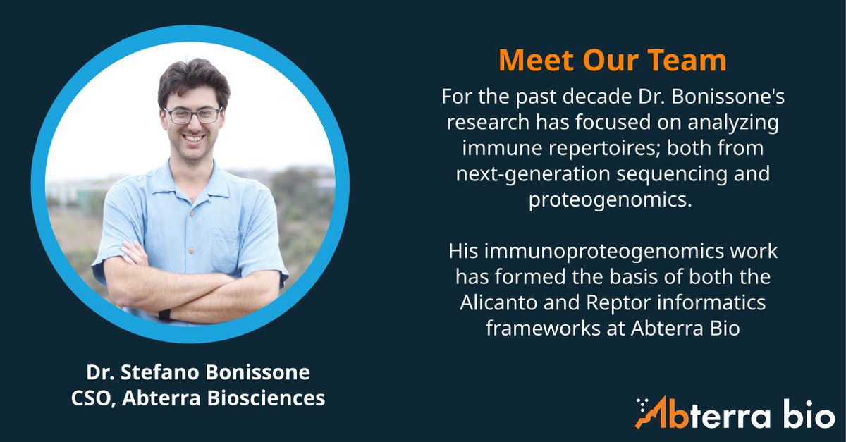 AbterraBio's tweet photo. Meet Stefano Bonissone, Abterra Biosciences' Chief Scientific Officer!

Read more about our company history in #antibodydiscovery and #antibodysequencing: https://t.co/dp6zJ2Pwo8 https://t.co/TvOImEGu6B