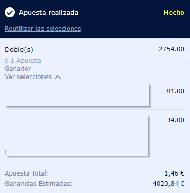 Hoy vamos con esta pequeña cuota 2.754

Creemos que esta apuesta es muy muy dificil, pero que tiene un valorazo enorme.

Solo la enviaremos a los usuarios que hagan RT.

Será necesario que estes AQUÍ 👉bit.ly/46Jnj6s