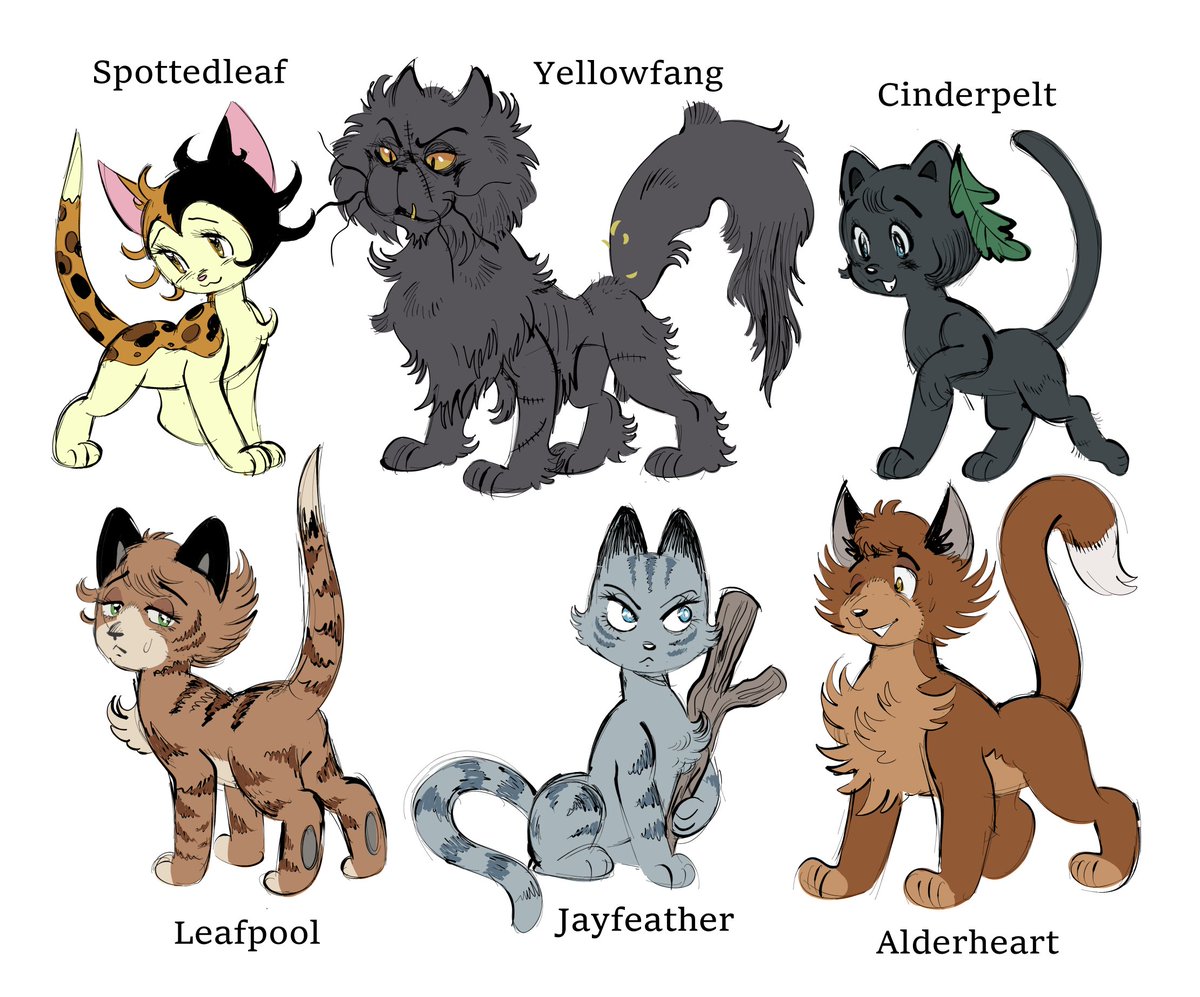 4 month old slightly wonky thunderclan medicine cats that I never posted here for some reason