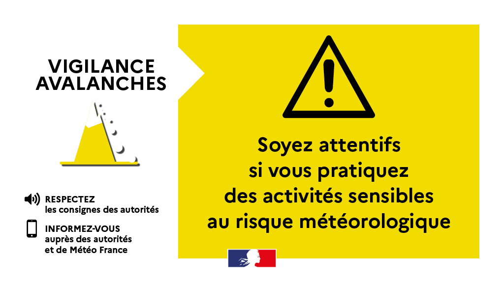 #Avalanche | ⚠️ Le département de la #HauteSavoie passe en vigilance 🟡 & en risque fort (4/5) au-dessus de 2000m d'altitude. De nombreux déclenchements sont possibles en raison des chutes de neige en cours 🌨️ En cette période de vacances, prudence en montagne !🏔️