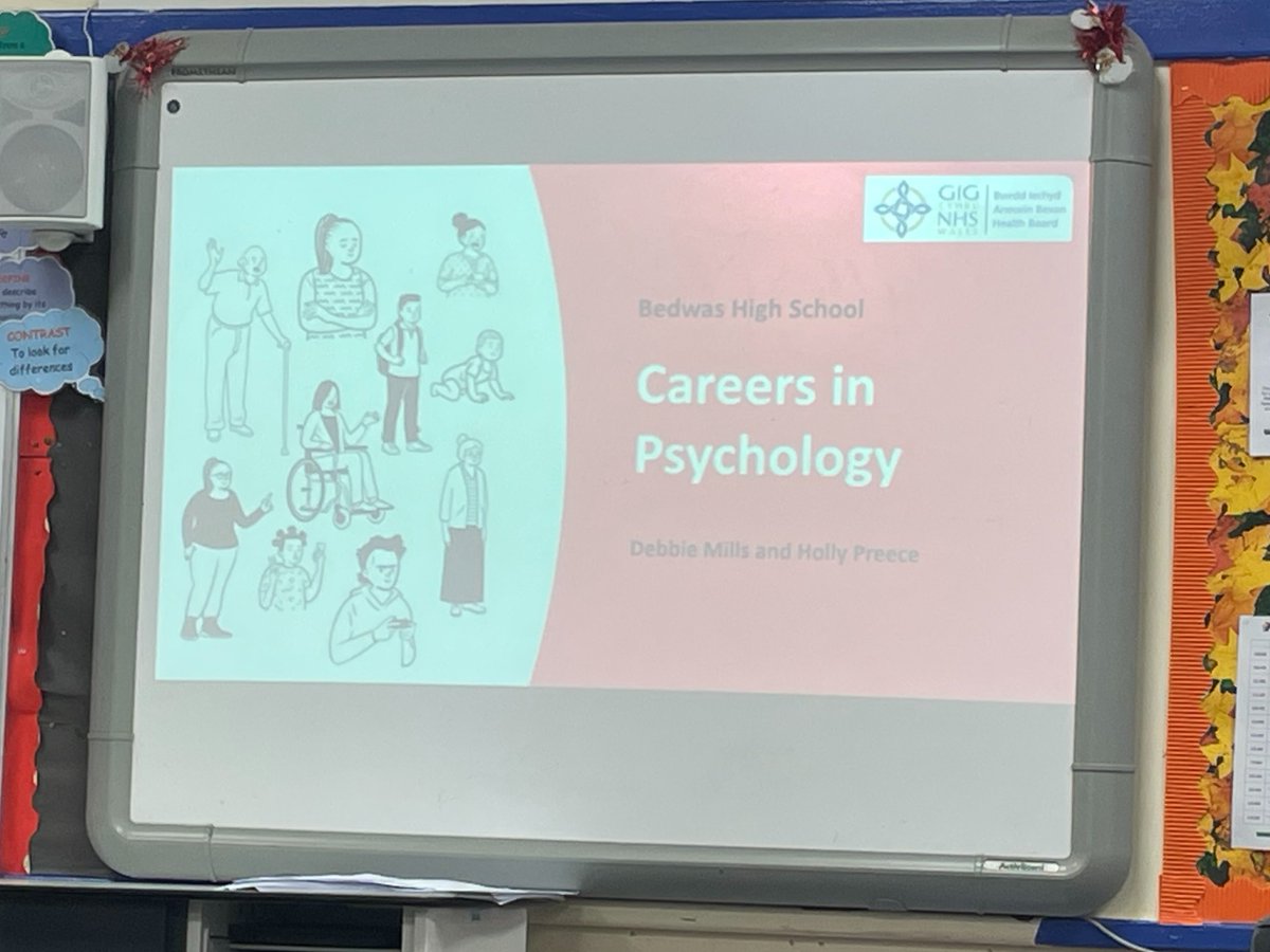 ggittingsCW's tweet image. A-Level Psychology students at @bedwashighsch welcomed Dr. Debbie Mills from @AneurinBevanUHB this week. 
A super presentation delivered, discussing the many pathways into Psychology careers &amp;amp; working for the NHS. A big Thank You for supporting the future workforce. 👏