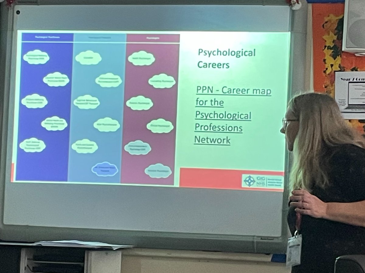 ggittingsCW's tweet image. A-Level Psychology students at @bedwashighsch welcomed Dr. Debbie Mills from @AneurinBevanUHB this week. 
A super presentation delivered, discussing the many pathways into Psychology careers &amp;amp; working for the NHS. A big Thank You for supporting the future workforce. 👏