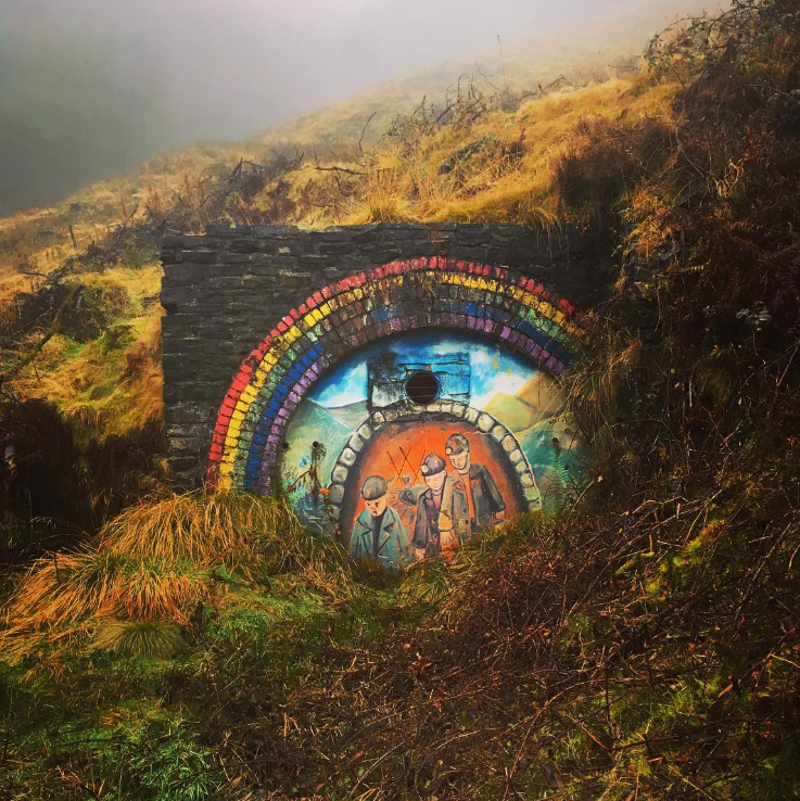 Our hills are steeped with history. Nature is reclaiming much of the land from Bridgend County’s mining past, but glimpses remain. This beautiful artwork adorns a bricked up mineshaft in the Garw Valley. 📷 owenmorgs #VisitBridgend #VisitWales #FindYourEpic