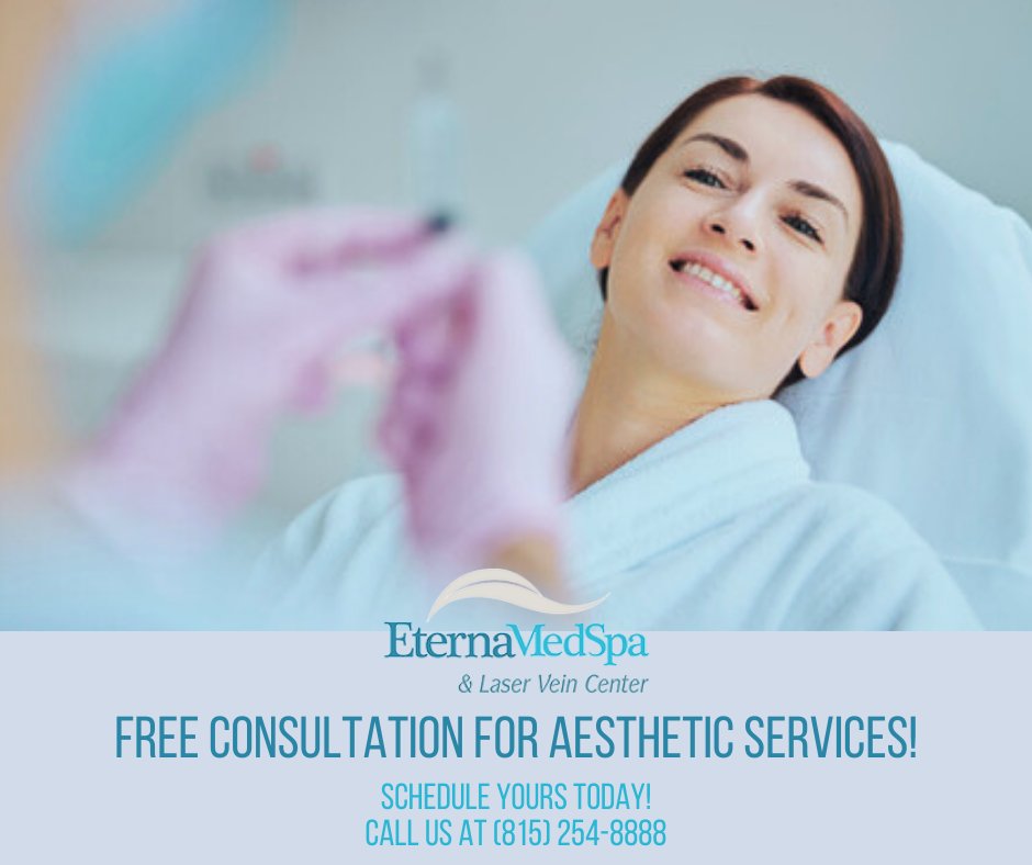 EternaMedSpa's tweet photo. Eterna MedSpa and Laser Vein Center offers a variety of relaxing, rejuvenating, and enhancing services. If you've been thinking about aesthetic services, call us to schedule a free consultation! https://t.co/Vf2c6Dj54O https://t.co/IcR5isHmAx