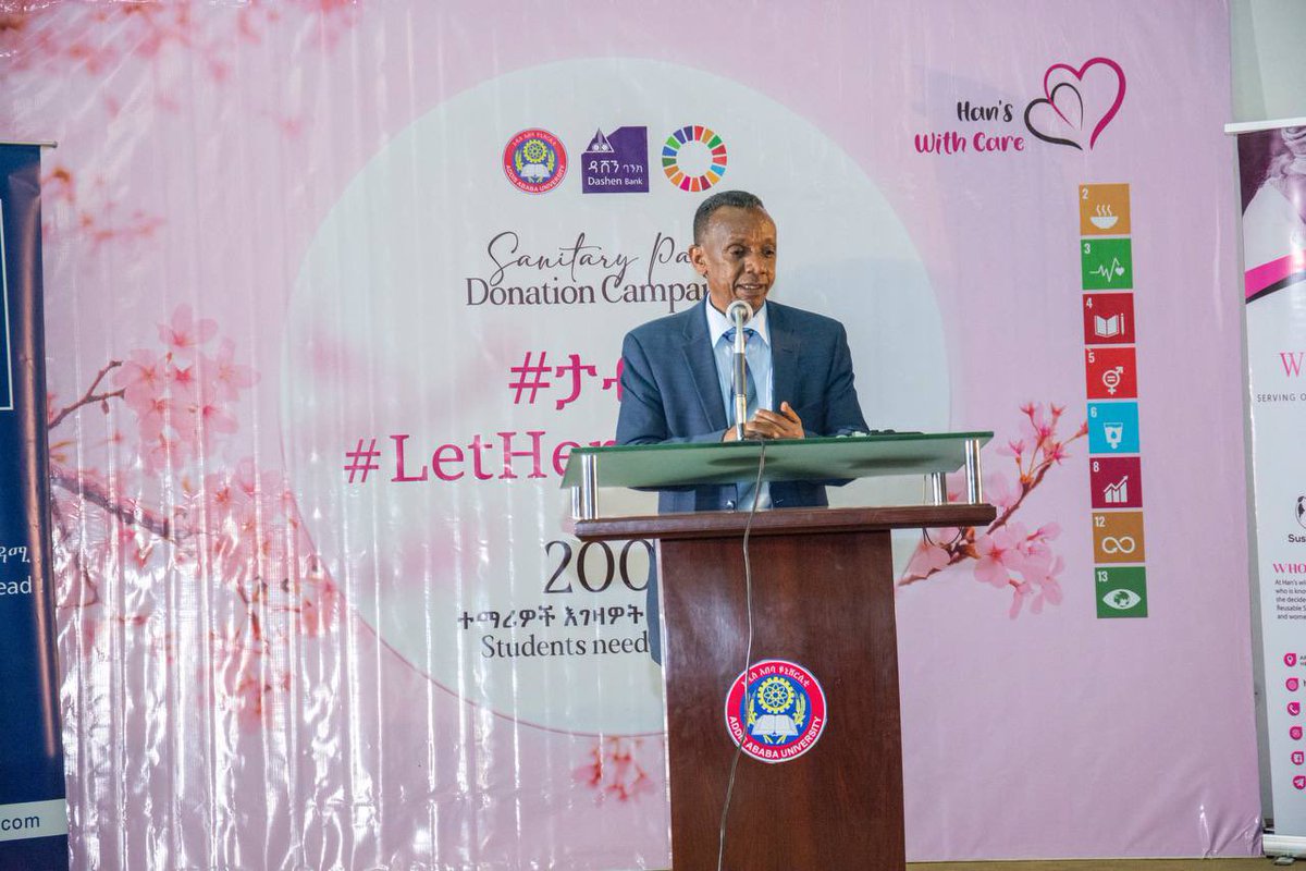 Our very own SCORA-MMC Director- Kalkidan Wondwossen and Nejat Musema- Secretary of SCORA-AA were delegated by SCORA-HMC officials to train 2000 girls on MHM at 6 kilo University at “let her blossom” sanitary pad donation launch program organized by Han’s With Care.