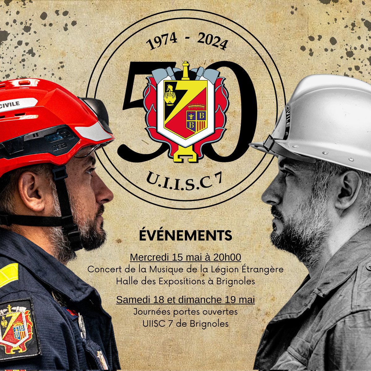 [ #jeudidesverdis ] 📰 ⛑️ #50ans, c'est l'âge de l’UIISC 7 en 2024 ! Deux événements exceptionnels vous attendent ! 1️⃣ Un concert de la Musique de la @LegionEtrangere a Brignoles, le mercredi 15 mai à 20H. 2️⃣ Les journéesportesouvertes, les samedi 18 et dimanche 19 mai 2024 !