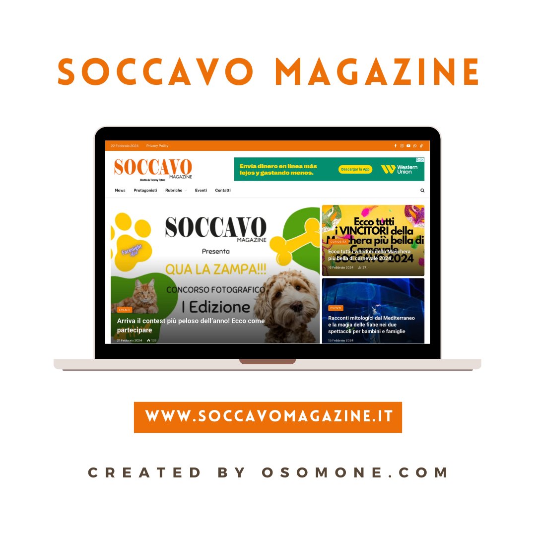 Osom_One's tweet photo. Siamo felici di annunciare il lancio del nuovo sito web di Soccavo Magazine, realizzato con amore e impegno dal team di Osom One!

Esplora il nuovo sito per scoprire le ultime notizie e gli eventi del quartiere di Soccavo a Napoli su https://t.co/OR7F52mAKY https://t.co/GRneEYEO9p